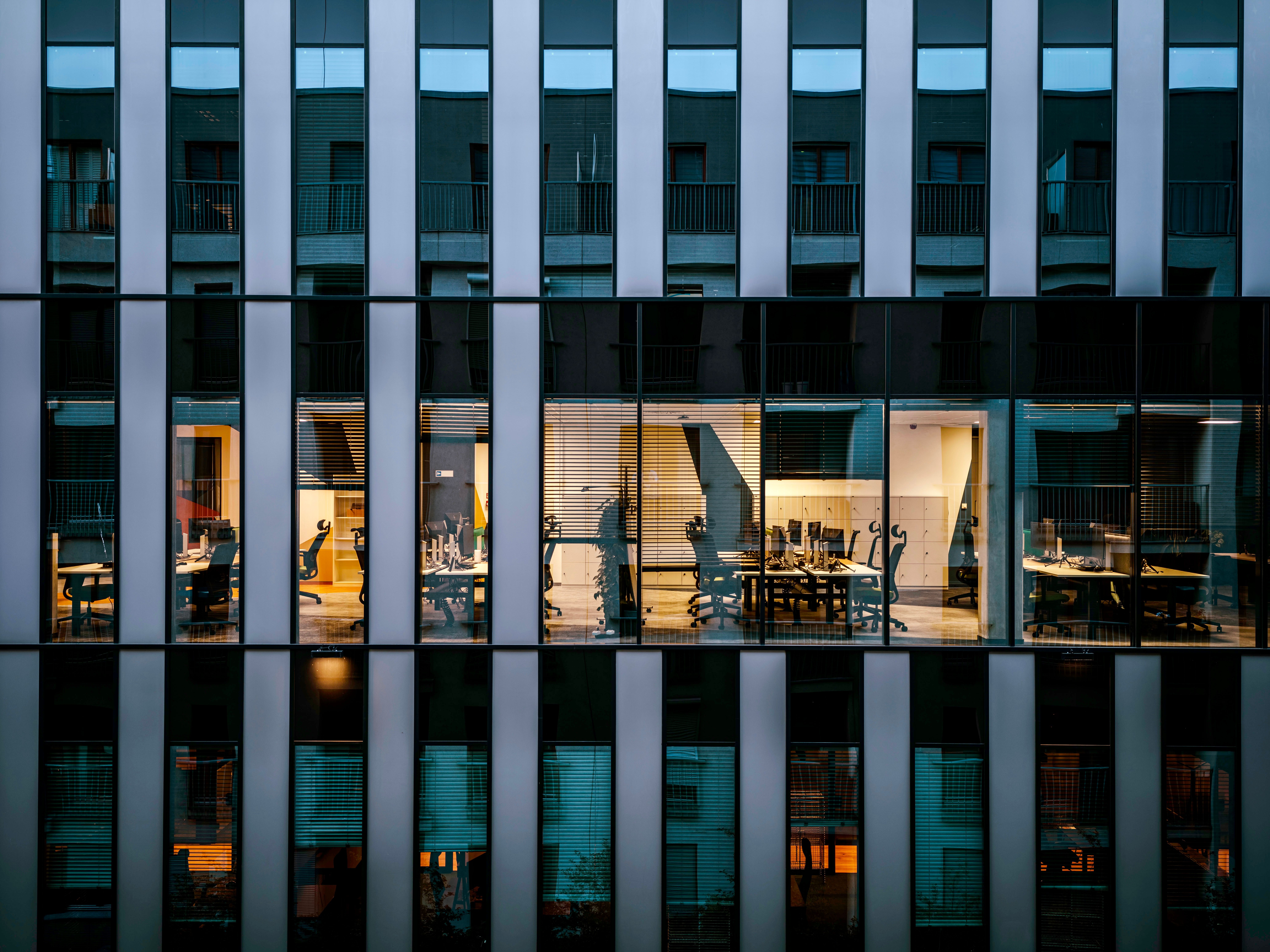 Commercial towers representing bank finance