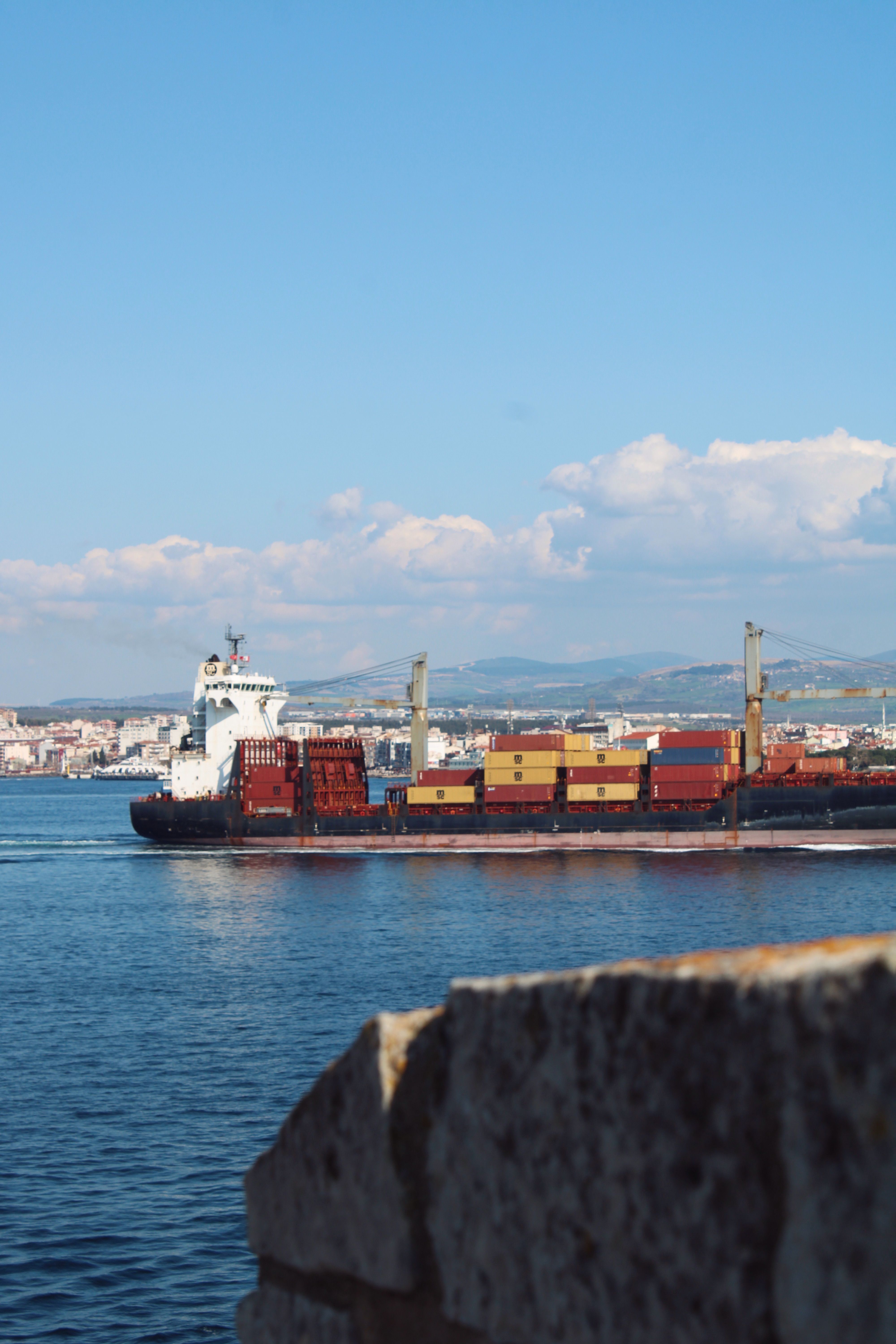 Cargo vessel representing import export trade finance
